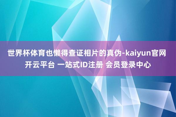 世界杯体育也懒得查证相片的真伪-kaiyun官网 开云平台 一站式ID注册 会员登录中心