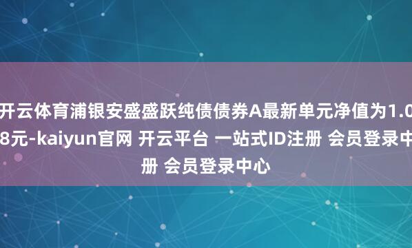 开云体育浦银安盛盛跃纯债债券A最新单元净值为1.0528元-kaiyun官网 开云平台 一站式ID注册 会员登录中心