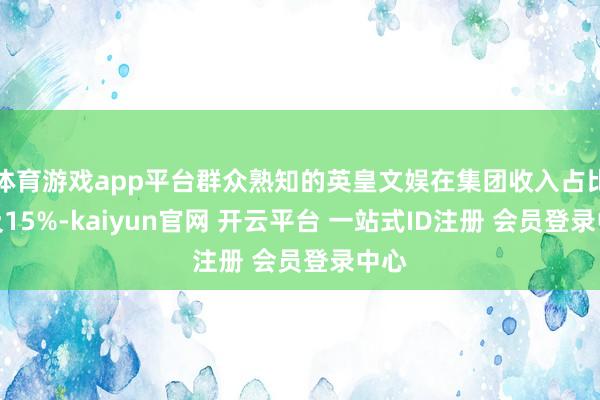 体育游戏app平台群众熟知的英皇文娱在集团收入占比不及15%-kaiyun官网 开云平台 一站式ID注册 会员登录中心