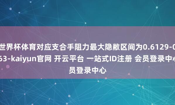 世界杯体育对应支合手阻力最大隐敝区间为0.6129-0.63-kaiyun官网 开云平台 一站式ID注册 会员登录中心
