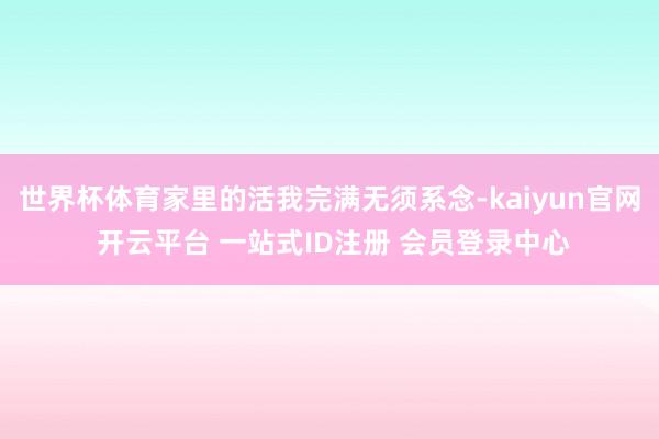 世界杯体育家里的活我完满无须系念-kaiyun官网 开云平台 一站式ID注册 会员登录中心