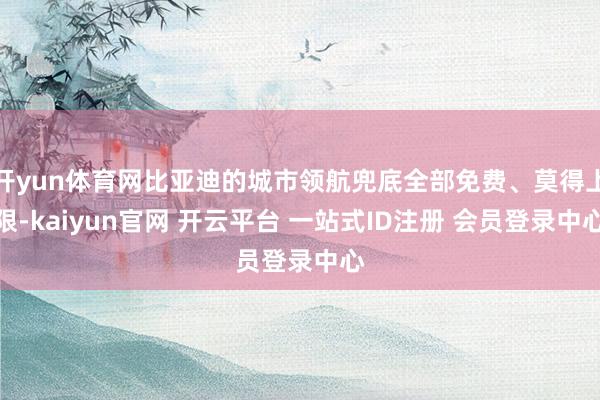 开yun体育网比亚迪的城市领航兜底全部免费、莫得上限-kaiyun官网 开云平台 一站式ID注册 会员登录中心