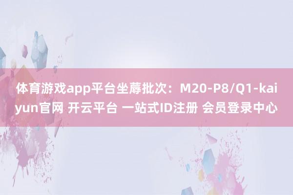 体育游戏app平台坐蓐批次：M20-P8/Q1-kaiyun官网 开云平台 一站式ID注册 会员登录中心