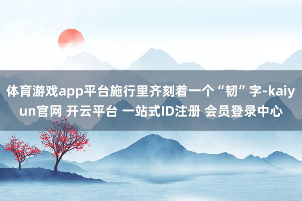 体育游戏app平台施行里齐刻着一个“韧”字-kaiyun官网 开云平台 一站式ID注册 会员登录中心