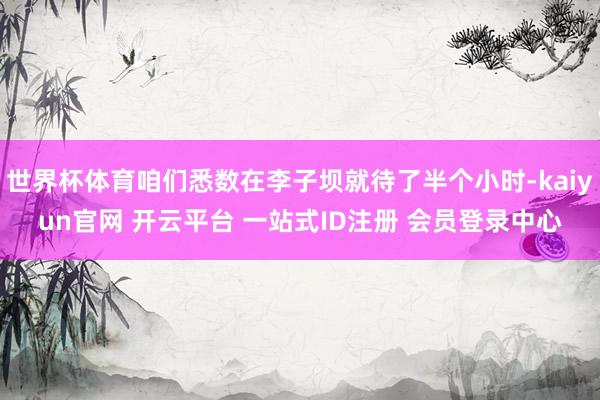 世界杯体育咱们悉数在李子坝就待了半个小时-kaiyun官网 开云平台 一站式ID注册 会员登录中心